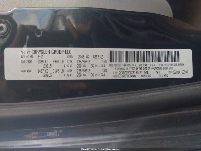 Продажа на аукционе авто 2012 Chrysler Town & Country Touring, vin: 2C4RC1BGXCR134474, номер лота: 44071425