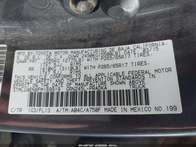 Toyota Tacoma Base V6 2015 3TMLU4EN8FM189919 Image 9
