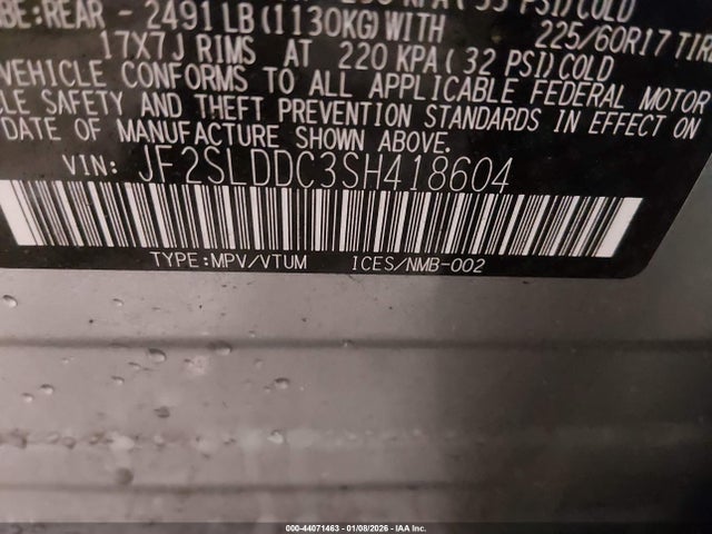 Aukcja sprzedaży 2025 Subaru Forester Premium, vin: JF2SLDDC3SH418604, numer aukcji: 44071463