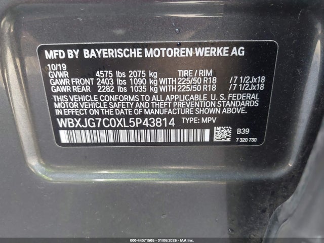WBXJG7C0XL5P43814 BMW X1 Sdrive28i