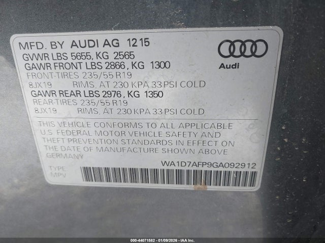 2016 AUDI Q5 WA1D7AFP9GA092912 Photo 8