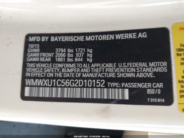 2016 MINI HARDTOP WMWXU1C56G2D10152 Photo 8