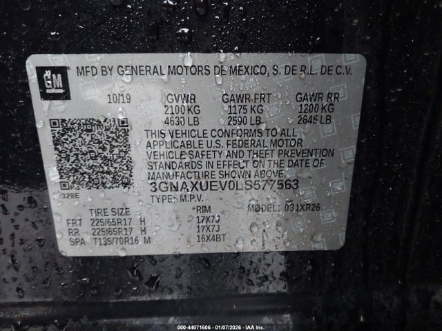 3GNAXUEV0LS577563 Chevrolet Equinox Awd Lt 1.5l Turbo