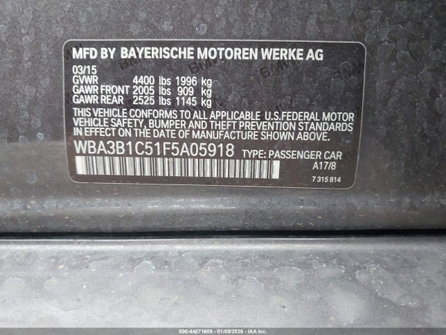 WBA3B1C51F5A05918 BMW 320i