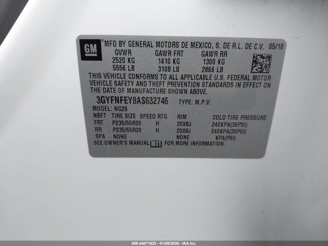 2010 CADILLAC SRX 3GYFNFEY8AS632746 Photo 8