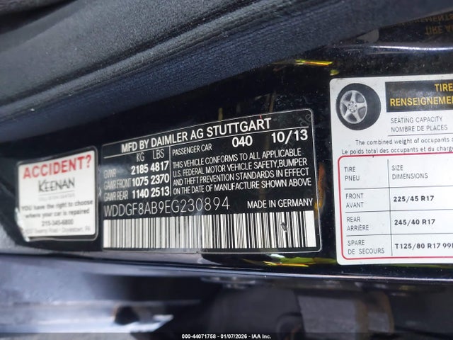 2014 Mercedes-benz C 300 Sport 4matic მანქანა იყიდება აუქციონზე, vin: WDDGF8AB9EG230894, აუქციონის ნომერი: 44071758