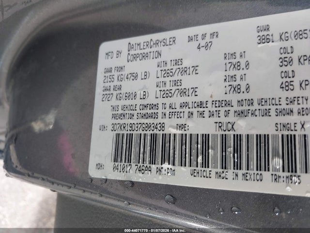 2007 DODGE RAM 1500 3D7KR19D37G803438 Photo 8