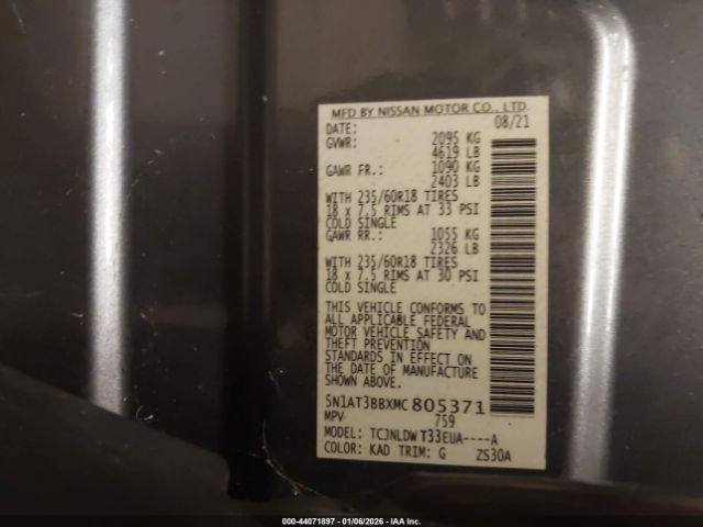 2021 NISSAN ROGUE 5N1AT3BBXMC805371 Photo 8