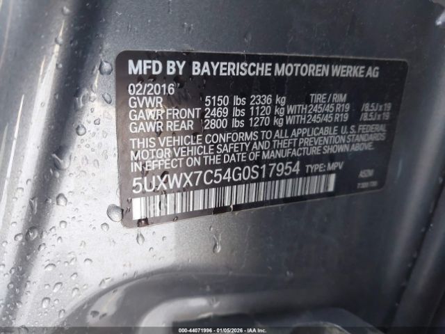 2016 BMW X3 5UXWX7C54G0S17954 Photo 8