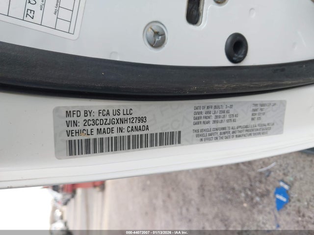 Продажа на аукционе авто 2022 Dodge Challenger Gt, vin: 2C3CDZJGXNH127993, номер лота: 44072007