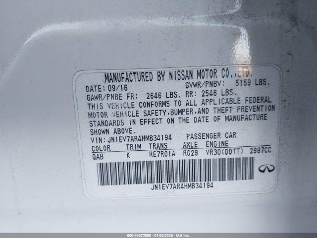 2017 INFINITI Q50 JN1EV7AR4HM834194 Photo 8