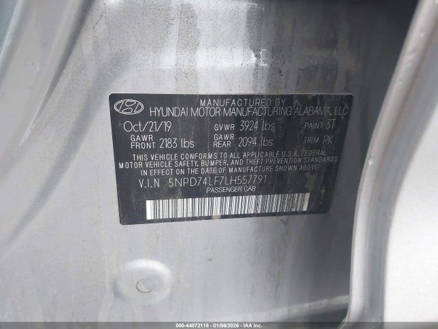 Hyundai ELANTRA SE 2020 5NPD74LF7LH557791 Image 9