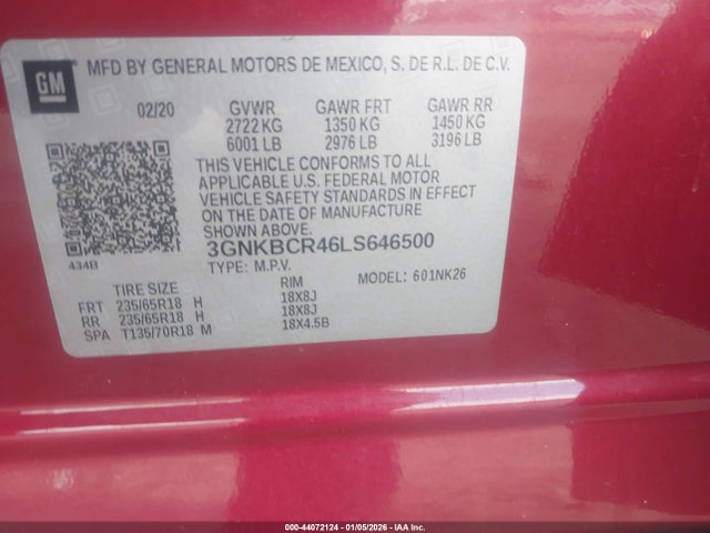 2020 CHEVROLET BLAZER 3GNKBCR46LS646500 Photo 8