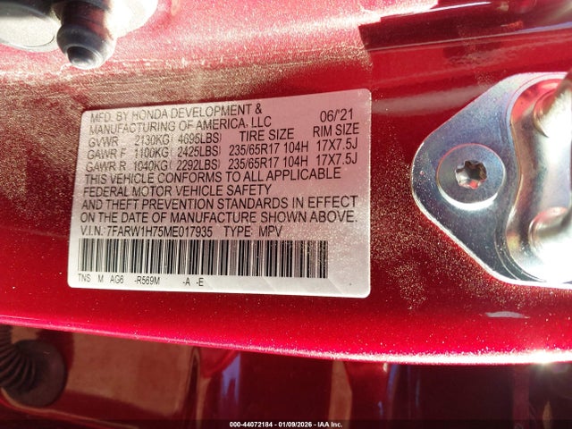 7FARW1H75ME017935 Honda Cr-v 2wd Special Edition
