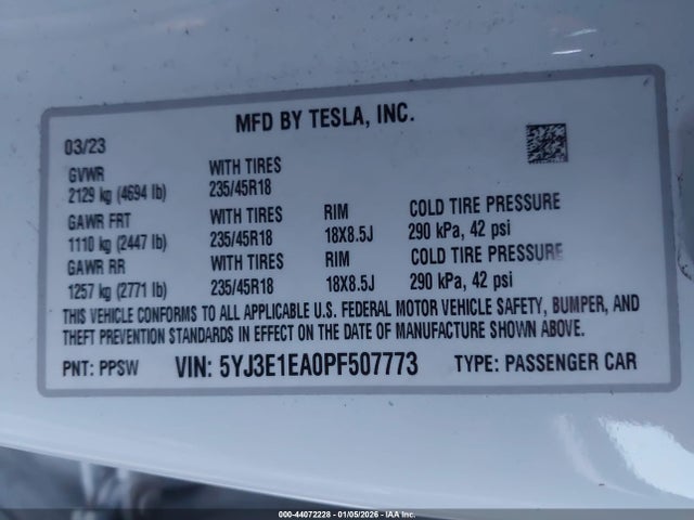 2023 TESLA MODEL 3 5YJ3E1EA0PF507773 Photo 8