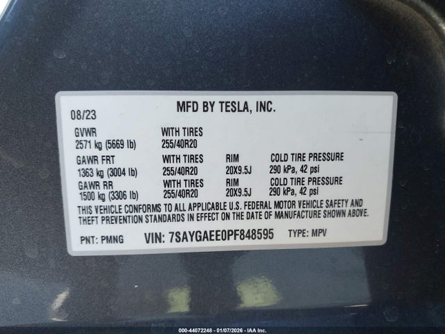 2023 TESLA MODEL Y 7SAYGAEE0PF848595 Photo 8