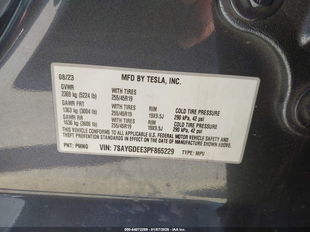 2023 TESLA MODEL Y 7SAYGDEE3PF865229 Photo 8