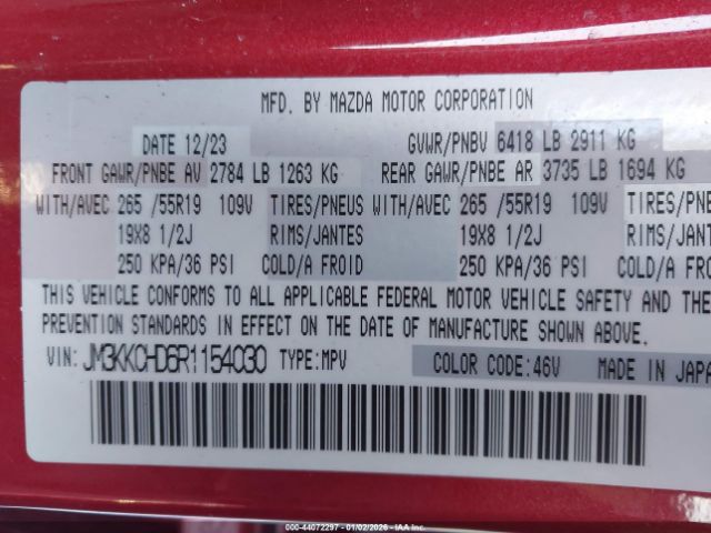 2024 MAZDA CX-90 JM3KKCHD6R1154030 Photo 8