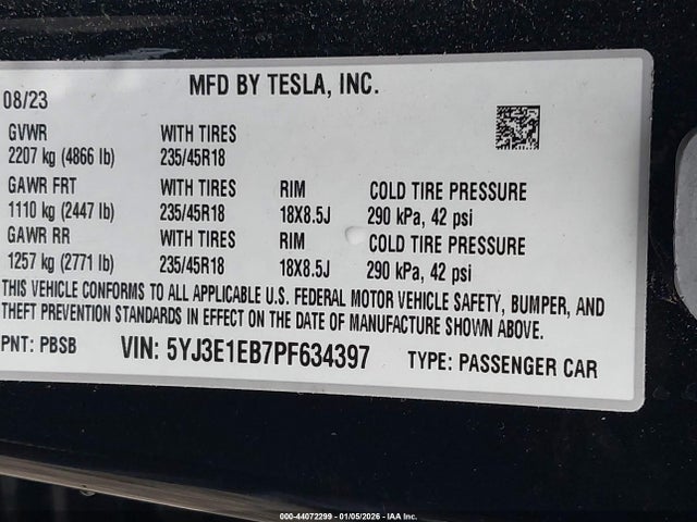 2023 TESLA MODEL 3 5YJ3E1EB7PF634397 Photo 8