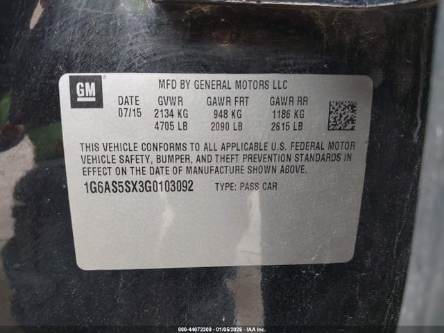 2016 CADILLAC CTS 1G6AS5SX3G0103092 Photo 8