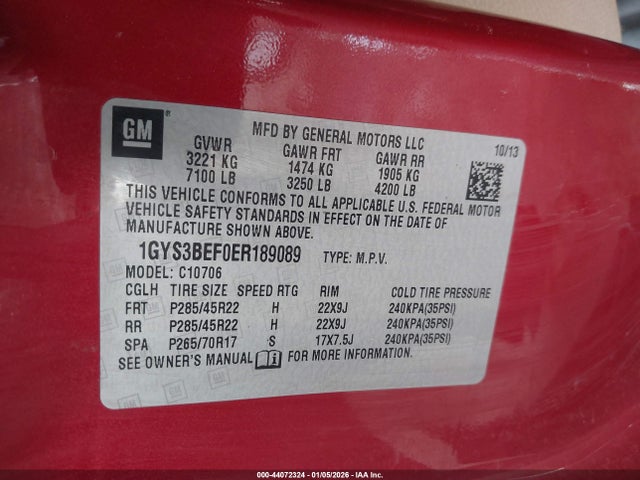 2014 CADILLAC ESCALADE 1GYS3BEF0ER189089 Photo 8