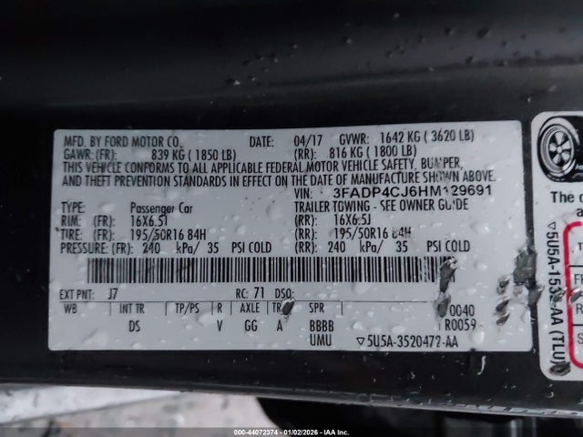 Ford Fiesta Titanium 2017 3FADP4CJ6HM129691 Image 9