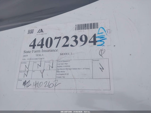 Tesla Model 3 Long Range/mid Range/standard Range/standard Range Plus 2019 5YJ3E1EA4KF326474 Image 19