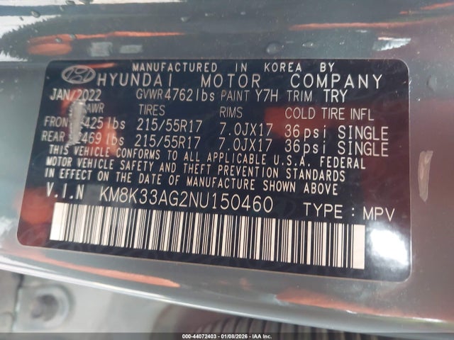 2022 HYUNDAI KONA ELECTRIC KM8K33AG2NU150460 Photo 8