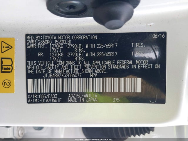 JTJBARBZXG2086077 Lexus NX 200T