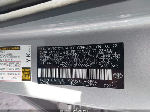 JTDACAAU2P3009262 Toyota Prius Le