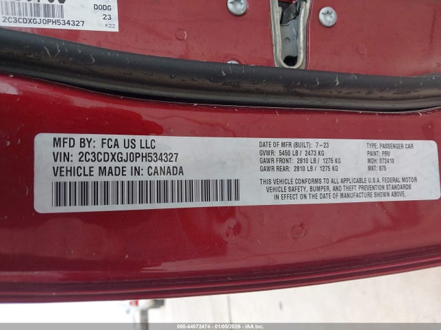 Продажа на аукционе авто 2023 Dodge Charger Scat Pack, vin: 2C3CDXGJ0PH534327, номер лота: 44072474