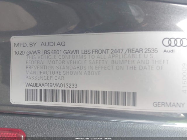 2021 AUDI A4 WAUEAAF49MA013233 Photo 8