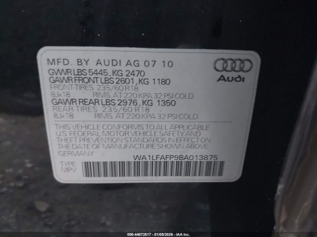 2011 AUDI Q5 WA1LFAFP9BA013875 Photo 8