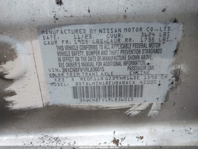 Продаж на аукціоні авто 2024 Nissan Versa 1.6 Sr, vin: 3N1CN8FV1RL836015, номер лоту: 44072519