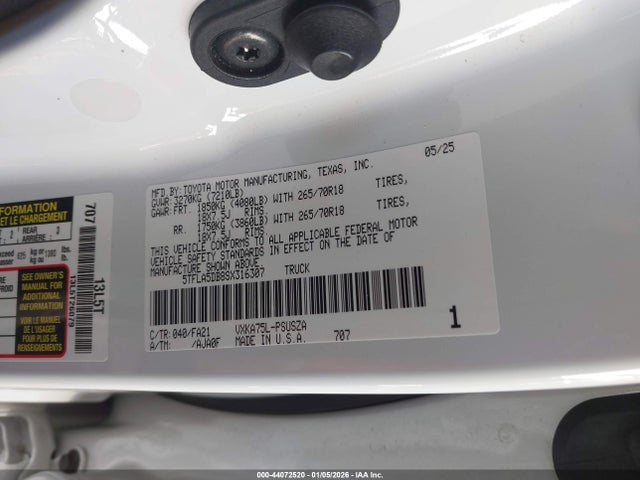 5TFLA5DB8SX316307 Toyota Tundra Sr5