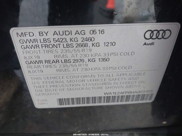 2017 AUDI Q5 WA1L2AFP9HA001455 Photo 8