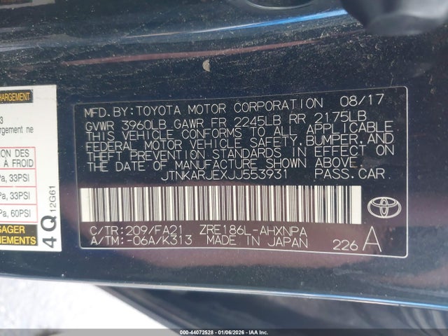 JTNKARJEXJJ553931 Toyota COROLLA IM