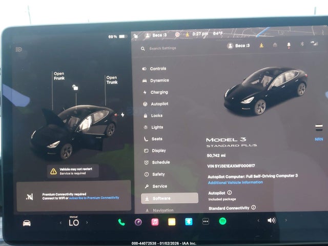 44072538 :رقم المزاد ، 5YJ3E1EAXMF000617 vin ، 2021 Tesla Model 3 Standard Range Plus Rear-wheel Drive مزاد بيع
