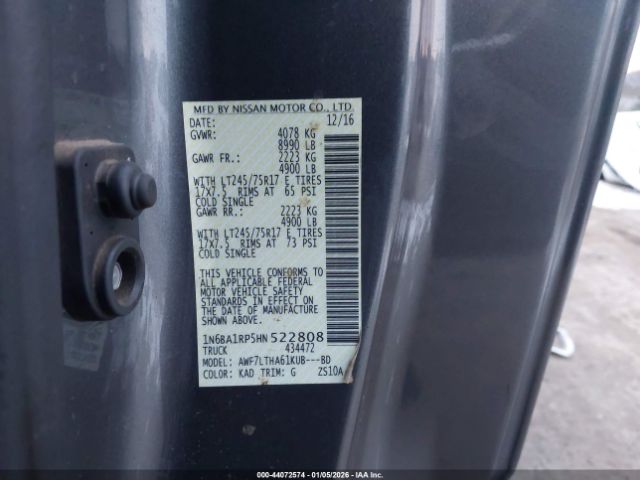 2017 NISSAN TITAN XD 1N6BA1RP5HN522808 Photo 8