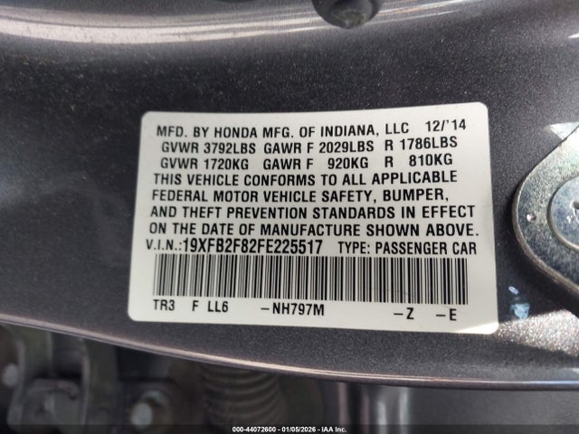 Honda CIVIC EX 2015 19XFB2F82FE225517 Image 9