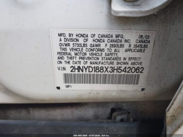 2003 ACURA MDX 2HNYD188X3H542062 Photo 8