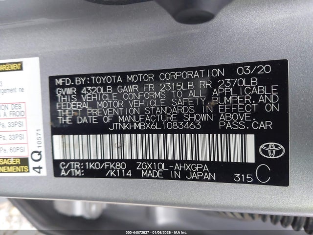 2020 TOYOTA C-HR JTNKHMBX6L1083463 Photo 8