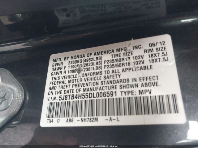 2013 ACURA RDX 5J8TB4H55DL006591 Photo 8