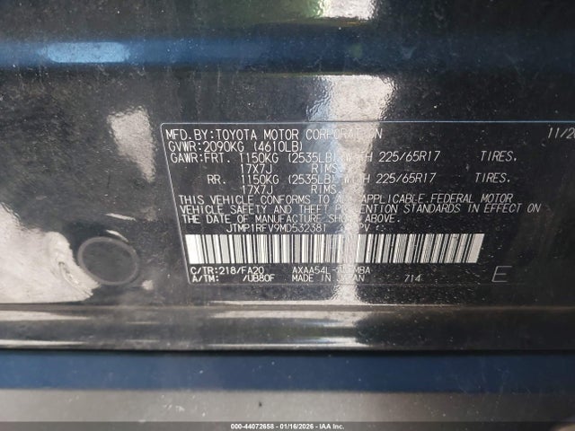 Toyota Rav4 Xle 2021 JTMP1RFV9MD532381 Image 9