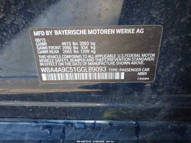 WBA4A9C51GGL89093 BMW 428i Gran Coupe