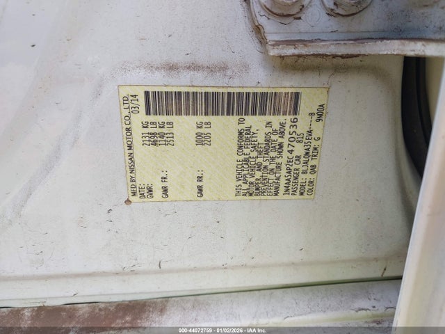 Nissan Maxima 3.5 S 2014 1N4AA5AP2EC470536 Image 9