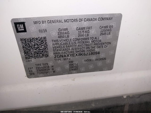Chevrolet Equinox Premier 2019 2GNAXYEX8K6218094 Image 9