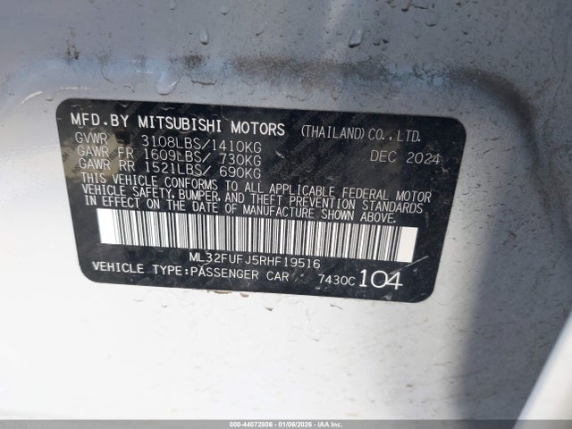 2024 MITSUBISHI MIRAGE G4 ML32FUFJ5RHF19516 Photo 8