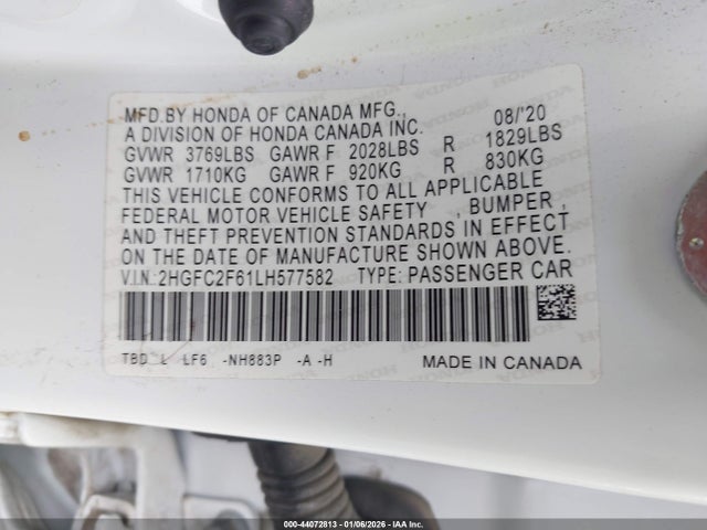2HGFC2F61LH577582 Honda Civic Lx