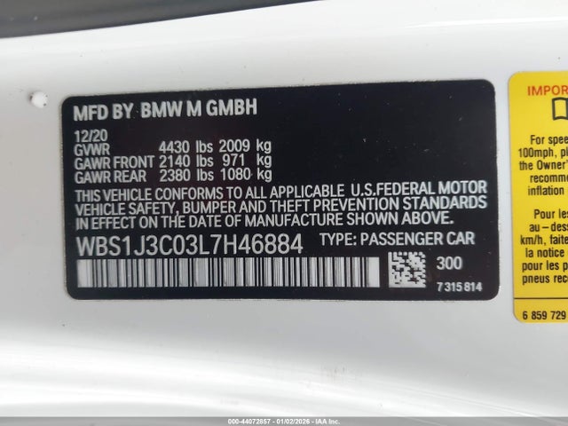 WBS1J3C03L7H46884 BMW M2 Cs